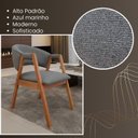 Ver imagem 4 de Combo 4 Cadeiras Sala Jantar Estofadas Zara Linho Basalto Conforto e Elegância
