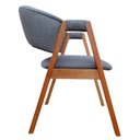 Ver imagem 6 de Combo 4 Poltronas Sala Jantar Estofadas Lithi Linho Basalto Conforto e Elegância