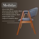 Ver imagem 3 de Combo 4 Cadeiras Sala Jantar Estofadas Zara Linho Basalto Conforto e Elegância