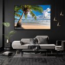 Ver imagem 1 de Quadro Decorativo Praia Coqueiro Tela Horizontal Com Moldura e Sem Vidro 80X120