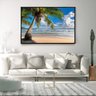 Quadro Decorativo Praia Coqueiro Tela Horizontal Com Moldura e Sem Vidro 80X120 - 3