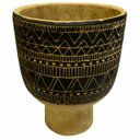 Ver imagem 1 de Cachepot de Cerâmica Natural C/preto Nicol 16x19cm