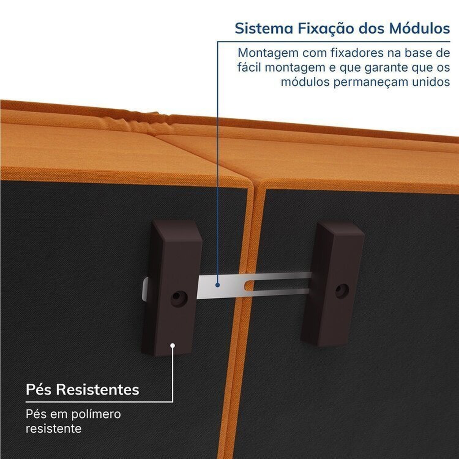 Sofá Modular 1 Módulo Direito 1 Módulo Central 1 Módulo Esquerdo Zen Cabecasa Madeiramadeira - 4