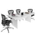 Ver imagem 5 de Kit com Mesa para Reunião 4 Lugares e Painel para TV até 55 Polegadas Branco