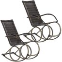 Ver imagem 1 de Conjunto 2 Cadeiras de Balanço Área Fibra Sintética Trama Original