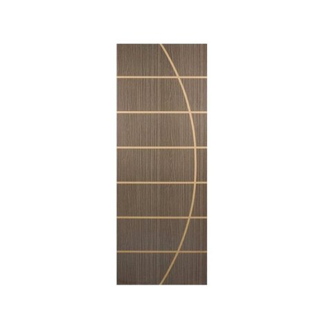 Kit com 4 Folhas de Porta Madeira Decorada 210x60cm Espessura 3,5cm Neblina MGM Marrom/Carvalho Quebec