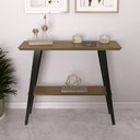 Ver imagem 1 de Aparador Caio 90x30 Tampo Mdf 30mm Pé em Madeira Freijó/pés Preto