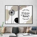 Ver imagem 1 de Kit 2 Quadros Welcome To Our Home 24x18cm - com vidro:Madeira branca