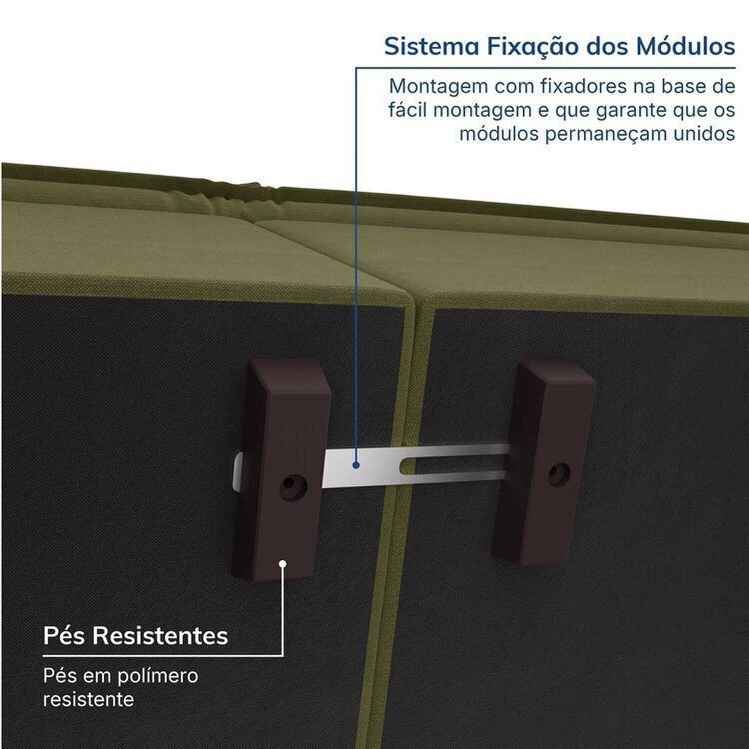 Sofá Modular 1 Módulo Direito 1 Módulo Central 1 Módulo Esquerdo Zen Cabecasa Madeiramadeira - 4