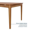 Ver imagem 6 de Conjunto Sala de Jantar 1 Mesa 130cm 4 Cadeiras Estofadas Miriti CabeCasa MadeiraOriginals Marrom/Caramelo/Creme