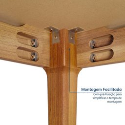 Conjunto Sala de Jantar 1 Mesa 160cm 6 Cadeiras Estofadas Miriti Cabecasa madeiramadeira - 8