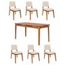 Conjunto Sala de Jantar 1 Mesa 160cm 6 Cadeiras Estofadas Miriti CabeCasa MadeiraMadeira - 10