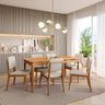 Conjunto Sala de Jantar 1 Mesa 160cm 6 Cadeiras Estofadas Miriti CabeCasa MadeiraMadeira - 1