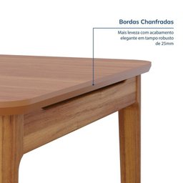 Conjunto Sala de Jantar 1 Mesa 160cm 6 Cadeiras Estofadas Miriti Cabecasa madeiramadeira - 9