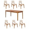 Conjunto Sala de Jantar 1 Mesa 180cm 6 Cadeiras Estofadas Miriti CabeCasa MadeiraOriginals - 10