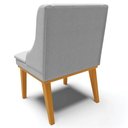 Ver imagem 5 de Kit 3 Cadeiras Decorativas Sala de Jantar Base Fixa de Madeira Firenze Linho Cinza/castanho G19