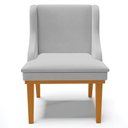 Ver imagem 4 de Kit 3 Cadeiras Decorativas Sala de Jantar Base Fixa de Madeira Firenze Linho Cinza/castanho G19