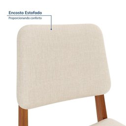 Conjunto Sala de Jantar 1 Mesa 210cm 8 Cadeiras Estofadas Miriti CabeCasa MadeiraMadeira - 4
