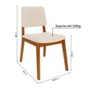 Ver imagem 3 de Conjunto Sala de Jantar 1 Mesa 210cm 8 Cadeiras Estofadas Miriti CabeCasa MadeiraOriginals Marrom/Caramelo/Creme