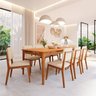 Conjunto Sala de Jantar 1 Mesa 210cm 8 Cadeiras Estofadas Miriti CabeCasa MadeiraOriginals - 1