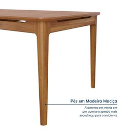Conjunto Sala de Jantar 1 Mesa 210cm 8 Cadeiras Estofadas Miriti CabeCasa MadeiraMadeira - 5