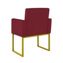 Ver imagem 7 de Kit Sofá 2 Lugares + 2 Poltronas Recepção Sala Base Dourada Cor:marsala Marsala