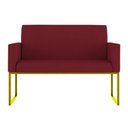Ver imagem 5 de Kit Sofá 2 Lugares + 2 Poltronas Recepção Sala Base Dourada Cor:marsala Marsala