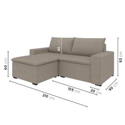 Sofá Modular 1 Módulo Direito 1 Módulo Esquerdo 1 Puff Zen Cabecasa Madeiramadeira - 3