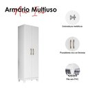 Ver mais imagens de Guarda Roupa Casal Panamá com Cômoda Vênus com Pés e Armário Multiuso New Íris Branco Brilho-