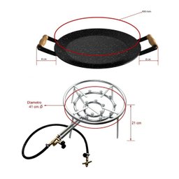 Kit Fogareiro 16 Caulins + Disco arado Chapa Bifeteira Ø43cm - 7