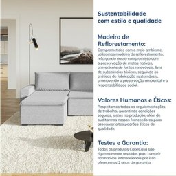 Sofá Modular 1 Módulo Direito 1 Módulo Esquerdo 1 Puff Zen Cabecasa Madeiramadeira - 8