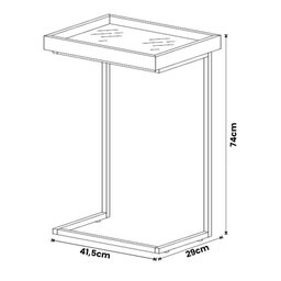 Mesa Lateral de Apoio Jb 4774 com Espelho e Pé de Aço Perola/dourado - 3