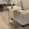 Mesa Lateral de Apoio Jb 4774 com Espelho e Pé de Aço Perola/dourado - 1