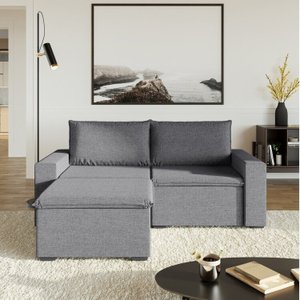 Sofá Modular 1 Módulo Direito 1 Módulo Esquerdo 1 Puff Zen Cabecasa Madeiramadeira