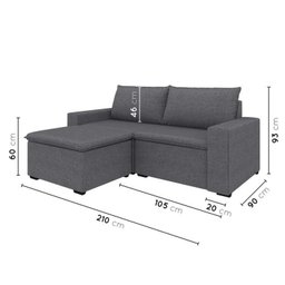 Sofá Modular 1 Módulo Direito 1 Módulo Esquerdo 1 Puff Zen Cabecasa Madeiramadeira - 3