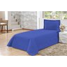 Kit Cobre Leito Solteiro Liso Kaique Azul - Ótima Qualidade - 1