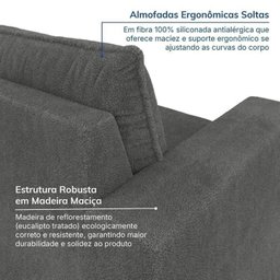 Sofá Modular 1 Módulo Direito 1 Módulo Esquerdo 1 Puff Zen CabeCasa MadeiraMadeira - 5