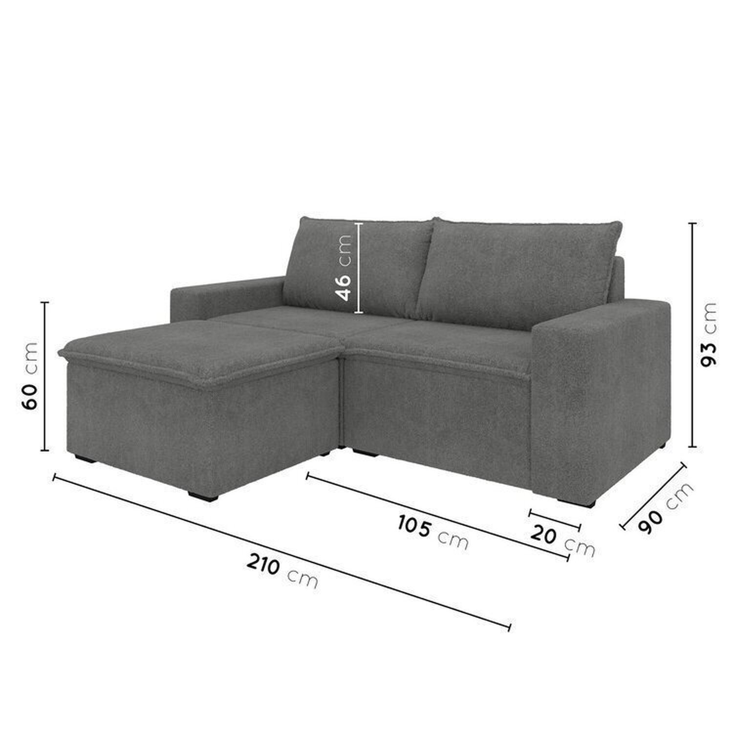 Sofá Modular 1 Módulo Direito 1 Módulo Esquerdo 1 Puff Zen Cabecasa Madeiramadeira - 3