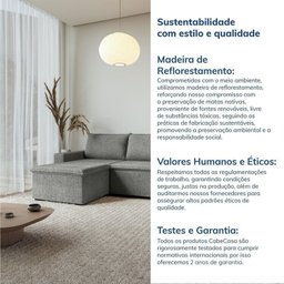 Sofá Modular 1 Módulo Direito 1 Módulo Esquerdo 1 Puff Zen CabeCasa MadeiraMadeira - 8