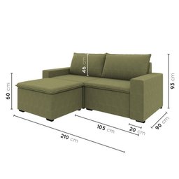 Sofá Modular 1 Módulo Direito 1 Módulo Esquerdo 1 Puff Zen Cabecasa Madeiramadeira - 3