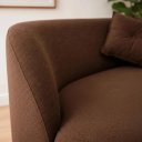 Ver imagem 3 de Sofá Orgânico Curvo 2 Lugares Tecido Bouclê - Seleguim Decor:marrom