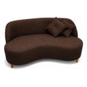 Ver imagem 2 de Sofá Orgânico Curvo 2 Lugares Tecido Bouclê - Seleguim Decor:marrom