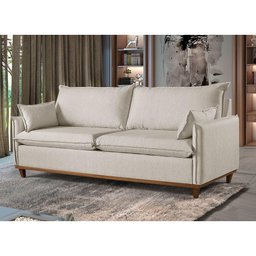 Sofá 4 Lugares Living M-168 Veludo Martins Creme - 2