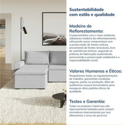 Sofá Modular 1 Módulo Direito 1 Módulo Central 1 Módulo Esquerdo 1 Puff Zen Cabecasa Madeiramadeira - 8