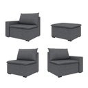 Ver imagem 7 de Sofá Modular 3 Lugares com Puff Zen CabeCasa MadeiraOriginals