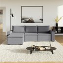 Ver imagem 2 de Sofá Modular 3 Lugares com Puff Zen CabeCasa MadeiraOriginals