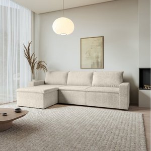 Sofá Modular 3 Lugares com Puff Zen CabeCasa MadeiraOriginals