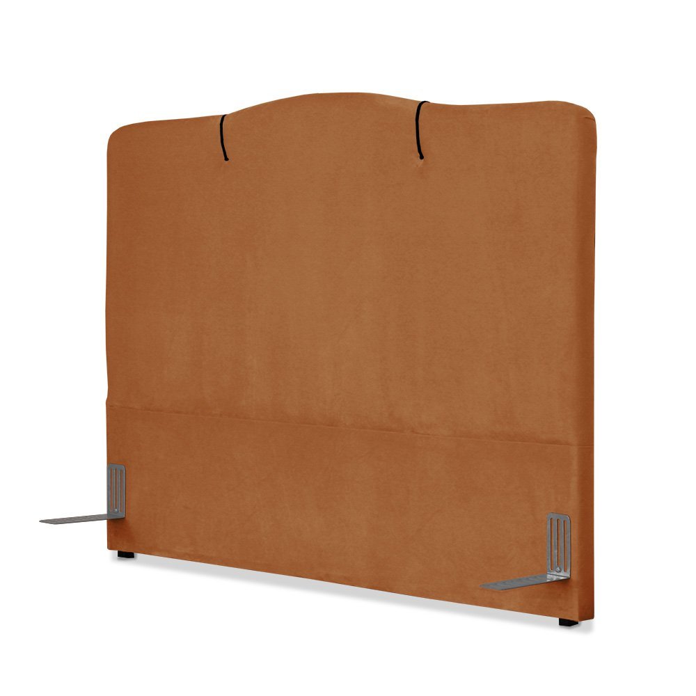 Cabeceira de Cama Box Viúva 128 cm Moscou Inspire House Suede Veludo Terra cota