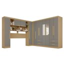 Ver imagem 2 de Guarda-roupa Casal Modulado Andorra 11 Portas 4 Gavetas com Espelho Jequitibá/granizo - Pnr Móveis