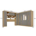 Ver imagem 4 de Guarda-roupa Casal Modulado Andorra 11 Portas 4 Gavetas com Espelho Jequitibá/granizo - Pnr Móveis